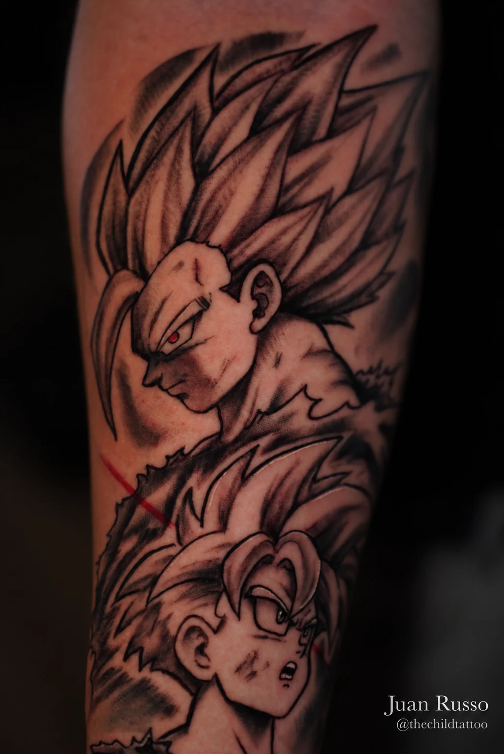Dragon Ball tattoo by Juan Russo in Cordova, Memphis.