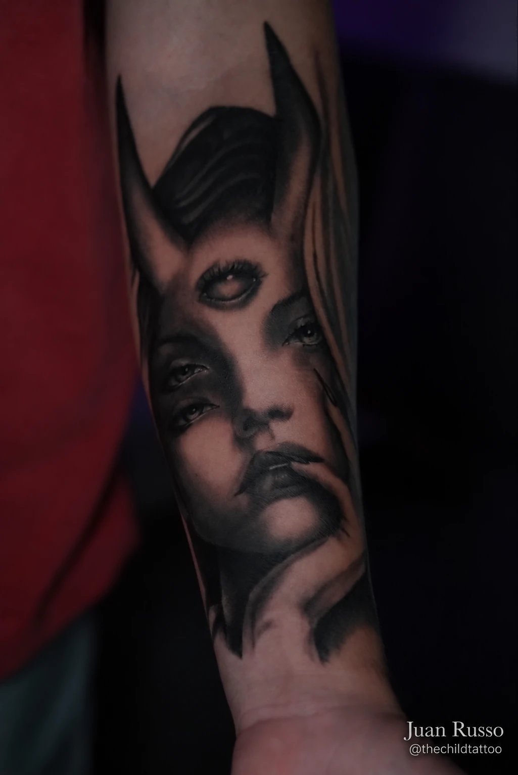 Dark realism tattoo work by Juan Russo in Memphis TN.