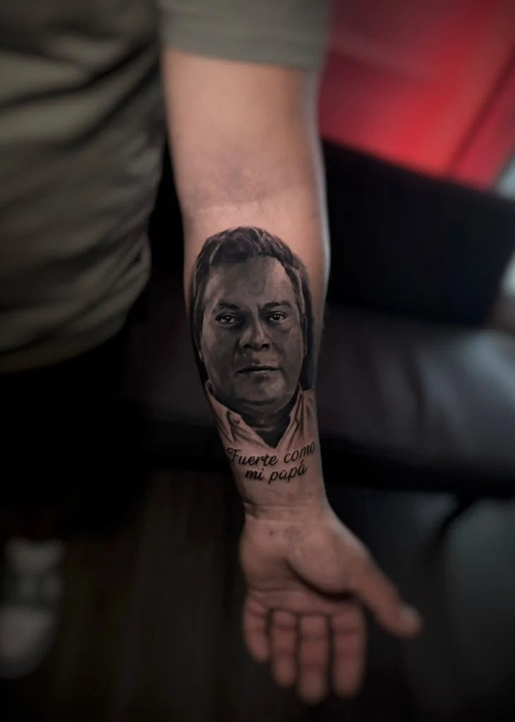 Black & grey realistic portrait by Juan Russo in Cordova, Memphis.