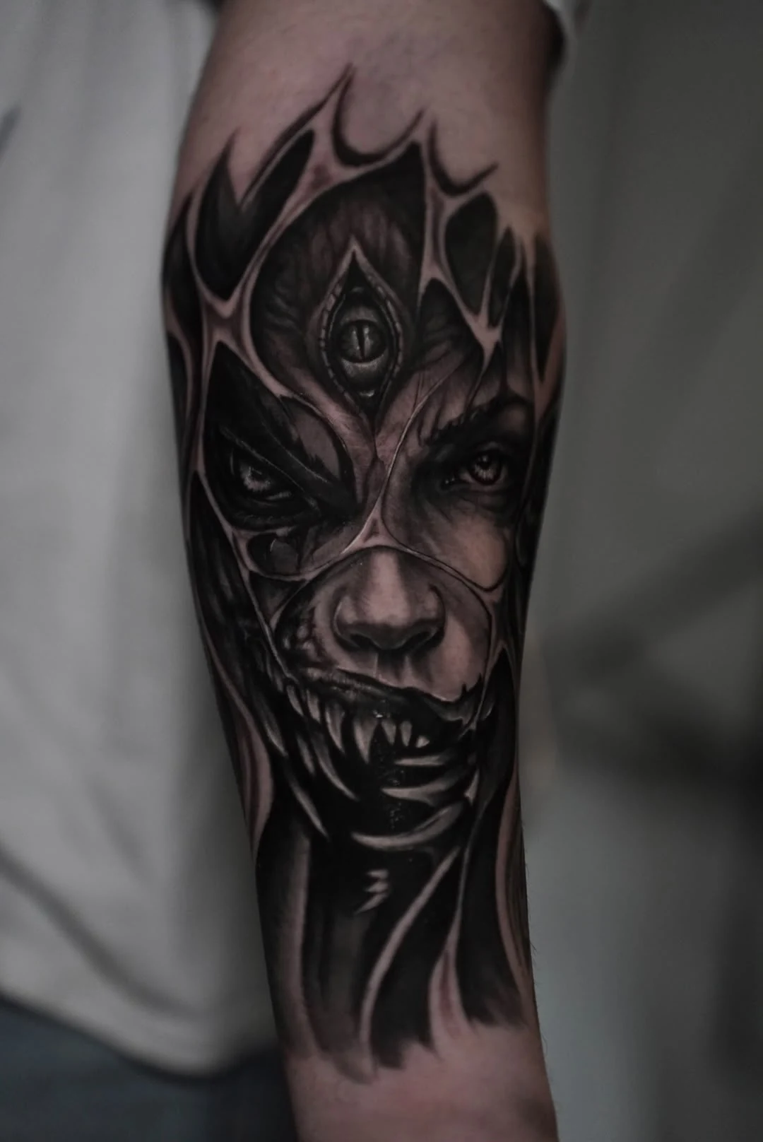 Dark realism tattoo by Juan Russo in Memphis TN.