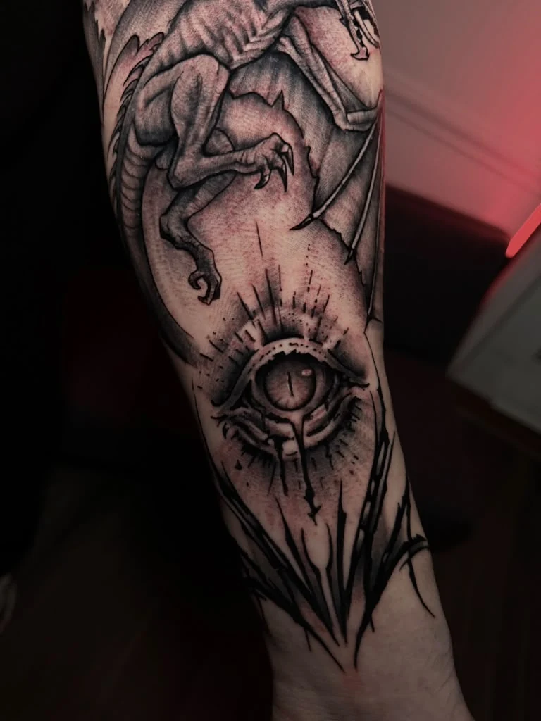 fine line script tattoo by Juan Russo in Memphis TN.